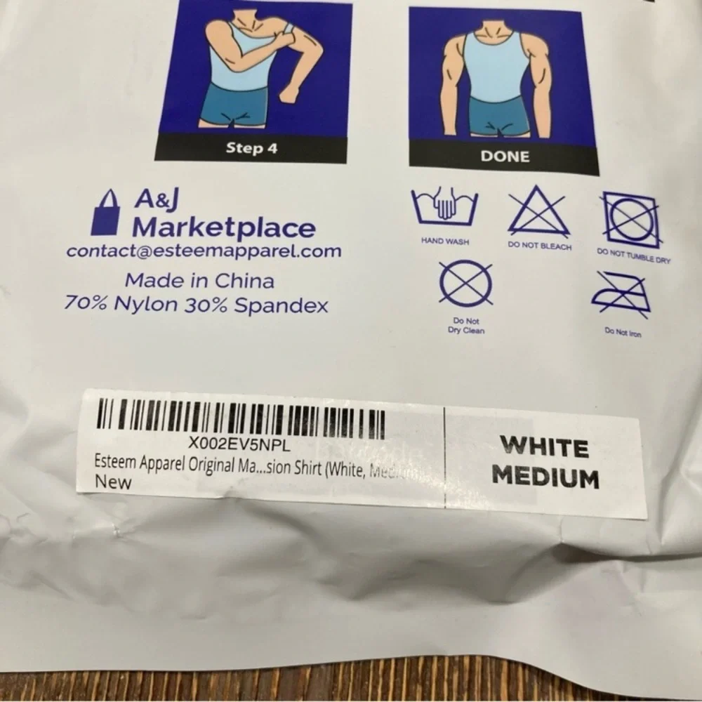 Lot of 2 Men’s Compression Tanks Sz Medium White Slimming Undershirt Shapewear - Picture 10 of 14